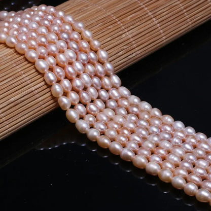 AAA White Rice Pearl Beads 6-7mm Natural Freshwater Baroque Pearls Beads for Jewelry Making DIY Necklace Bracelet Accessories - AMULET RING STORE