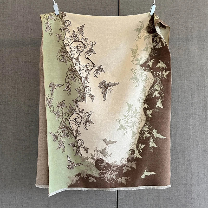 2025 Winter Warm Cashmere Scarf for Women Luxury Print Pashmina Shawl Wrap Neckerchief Female Bufanda Echarpe Design Headband - AMULET RING STORE