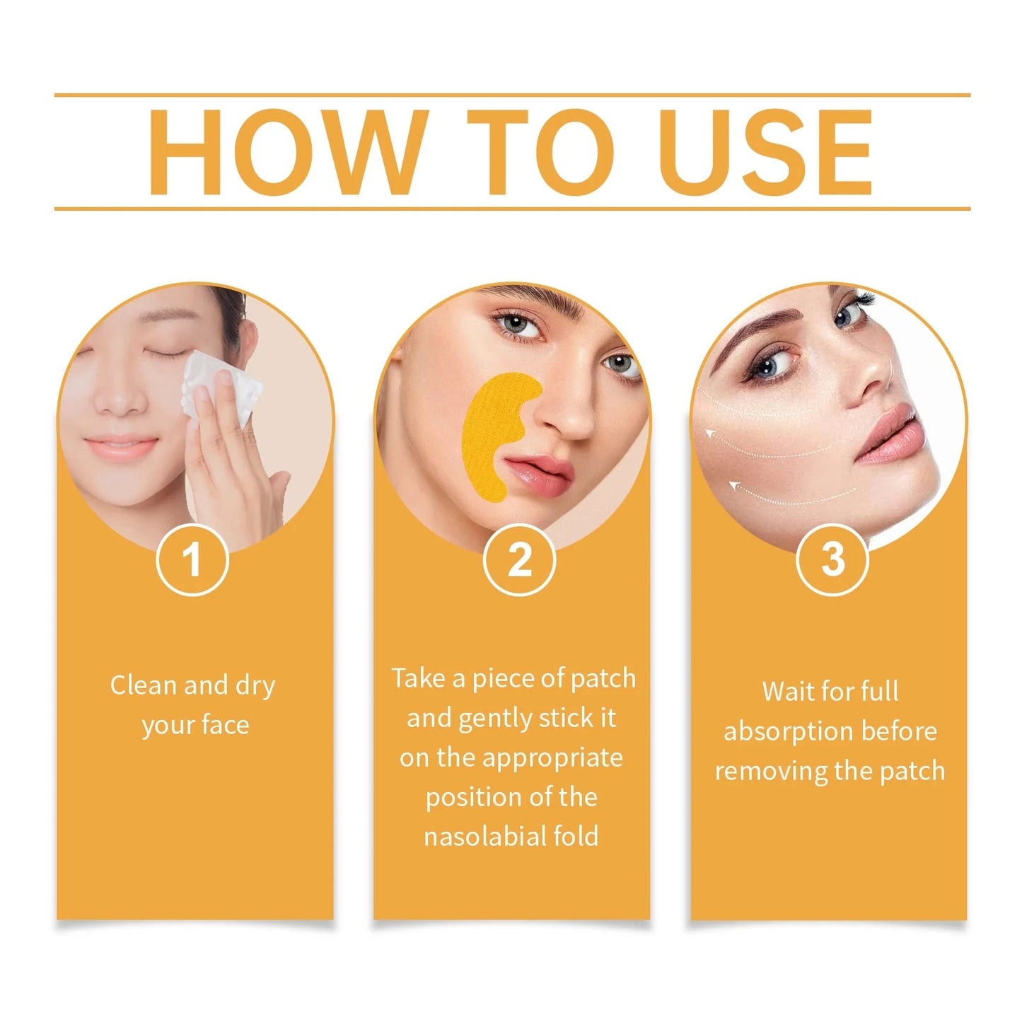 Nasolabial Folds Patch Contain Collagen Hyaluronic Acid Firming Skin Fade Fine Lines Deep Moisturizing Facial Mask Anti Wrinkle