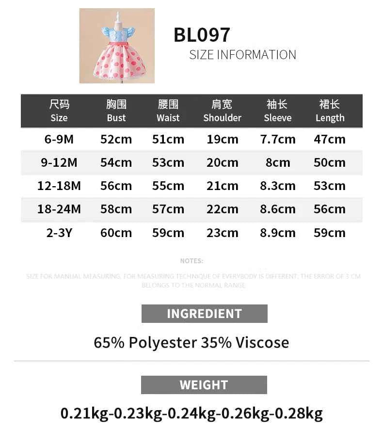 Baby Girl Dot Princess Party Dress Kids 1st Birthday Baptism Tutu Dresses Toddler Girl Fluffy Pleated Summer Gown Infant Costume