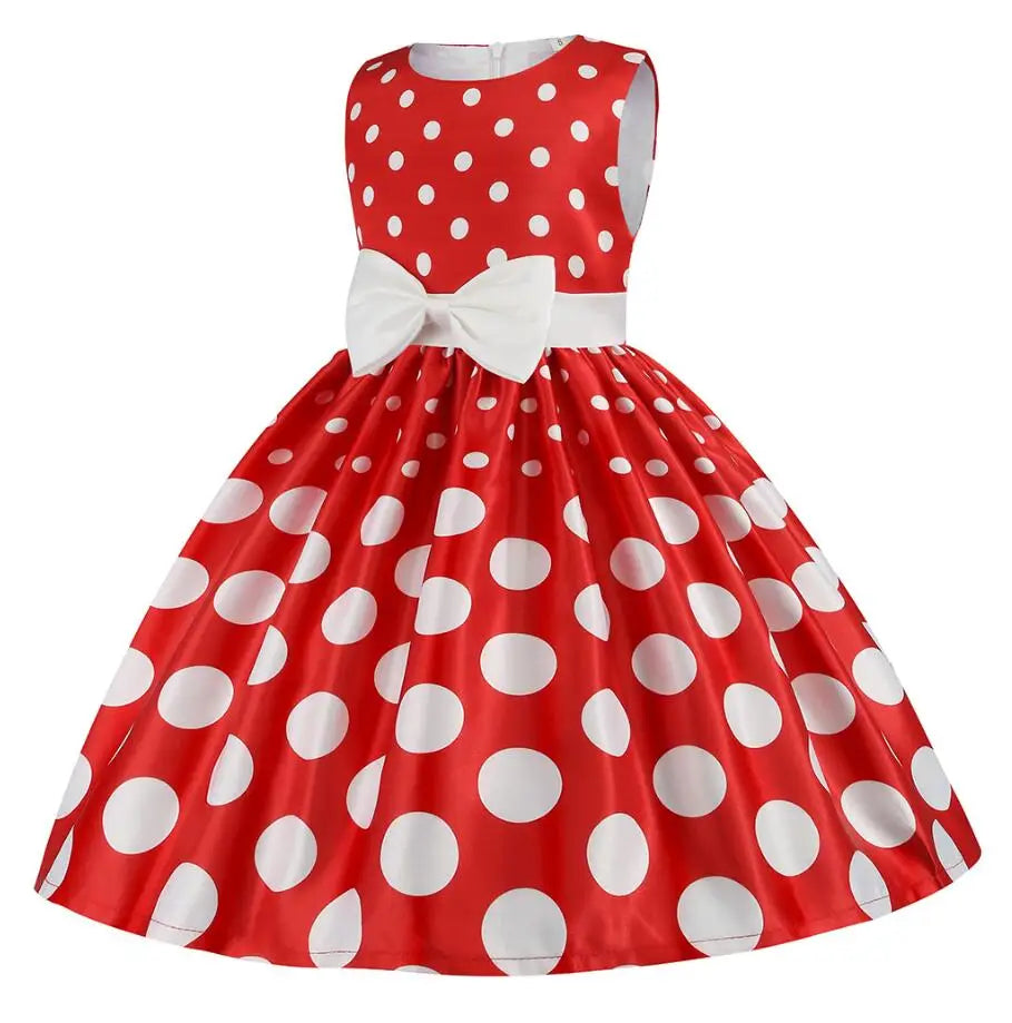 Summer Girls Rose Print Dress Princess Wedding Birthday Party Frocks Satin Children Vestidos Dresses For Girl Christmas Clothing