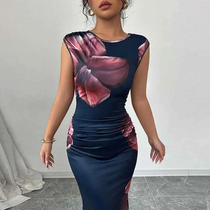 Sexy Bodycon Maxi Dresses For Women 2025 Summer Fashion Sleeveless O-neck Slim Long Party Dress Elegant Vestidos