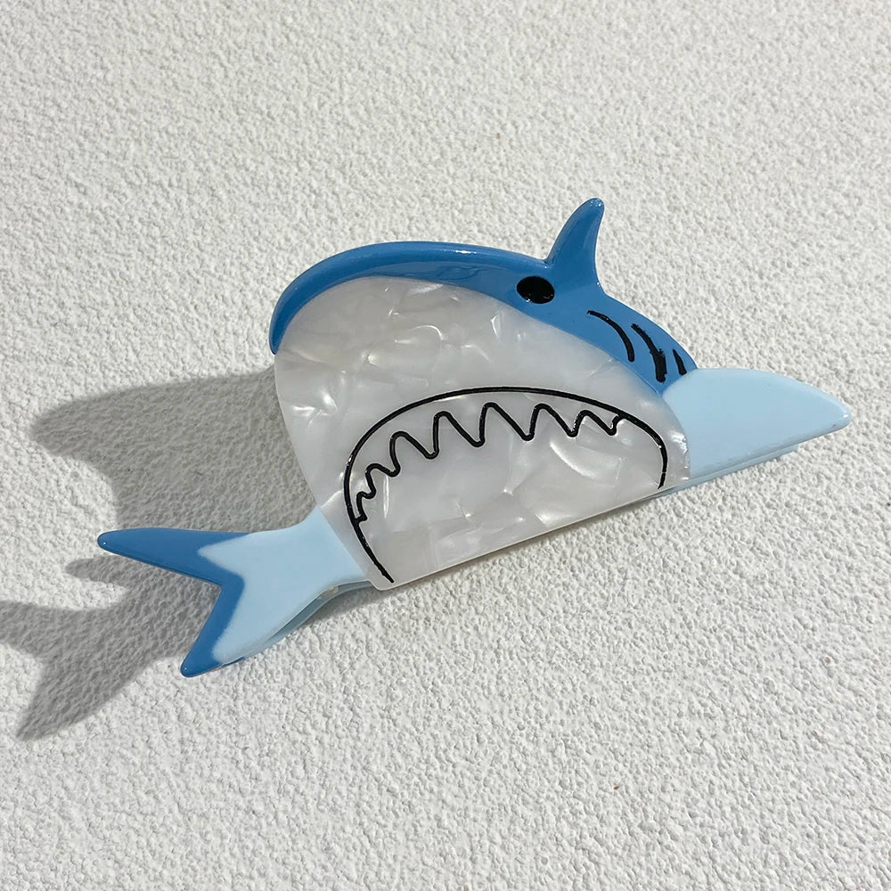 Creative Funny Acetate Tortoise Sturgeon Fish Shark Hairpin Oversize Marine Animal Barrettes Thick Hair Clip Claw Accessories - AMULET RING STORE