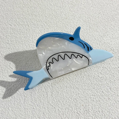 Creative Funny Acetate Tortoise Sturgeon Fish Shark Hairpin Oversize Marine Animal Barrettes Thick Hair Clip Claw Accessories - AMULET RING STORE