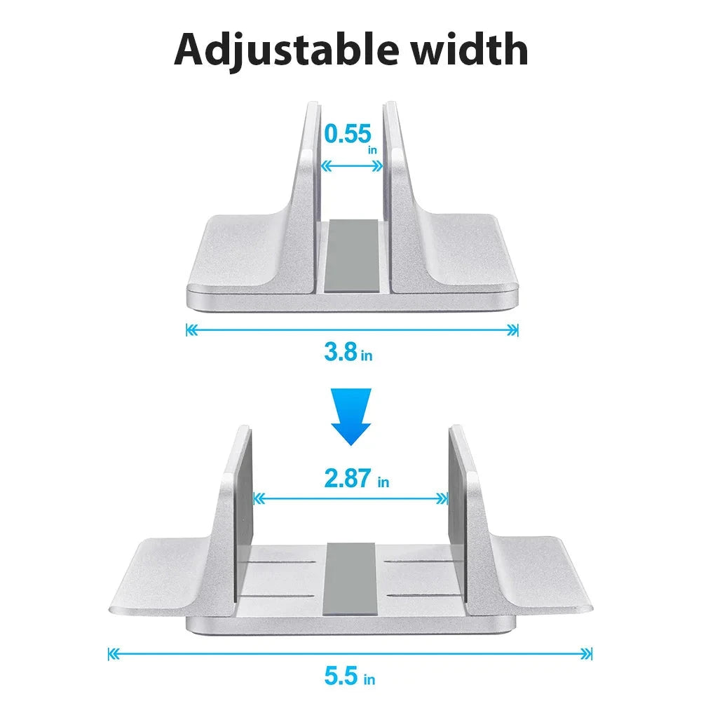 Vertical Laptop Stand For Macbook Air Pro 13 15 16 Desktop Aluminum Stand With Adjustable Dock Size For Notebook Computer Stand - AMULET RING STORE