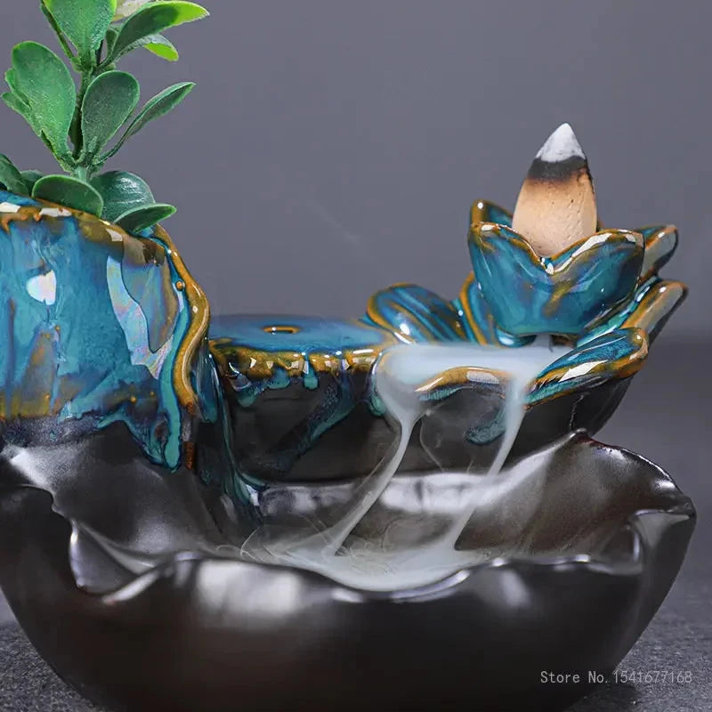 Backflow Incense Furnace, Aromatherapy Furnace, Hydroponic Cultivation of Green Plants, Home Religious Articles, Decor Line - AMULET RING STORE