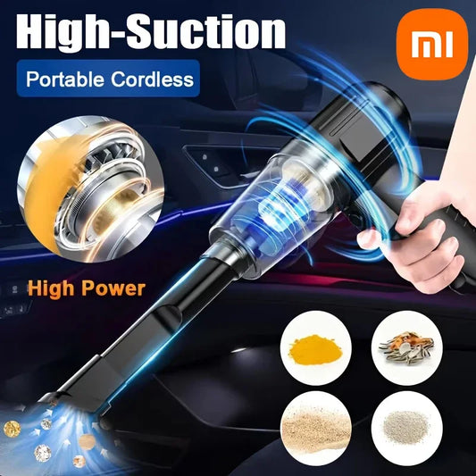 Xiaomi 9000pa 120w Wireless Mini Car Vacuum Cleaner High-power Car Home Dual-use Handheld Dust Blower Small Pet Hair Dryer Hot - AMULET RING STORE