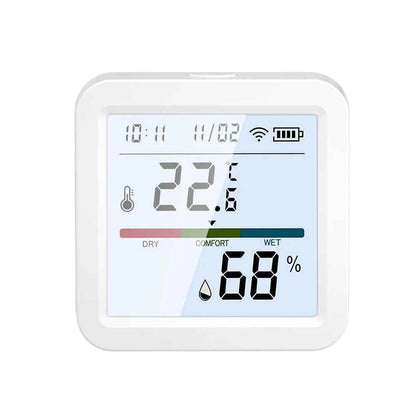 Tuya ZigBee Smart Home Temperature Humidity Sensor with BackLight LCD Works With Google Assistant and Need Tuya Zigbee Hub - AMULET RING STORE