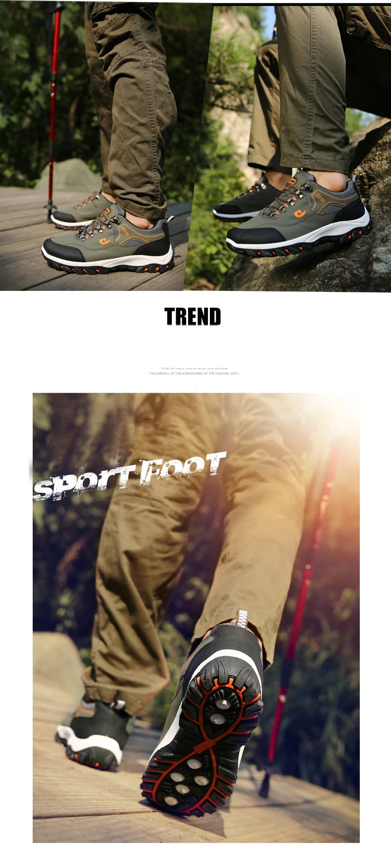 Men's Hiking Shoes Waterproof Leather Outdoor PU Shoes Wear-resistant Men Trekking Walking Hunting Tactical Sneakers - AMULET RING STORE