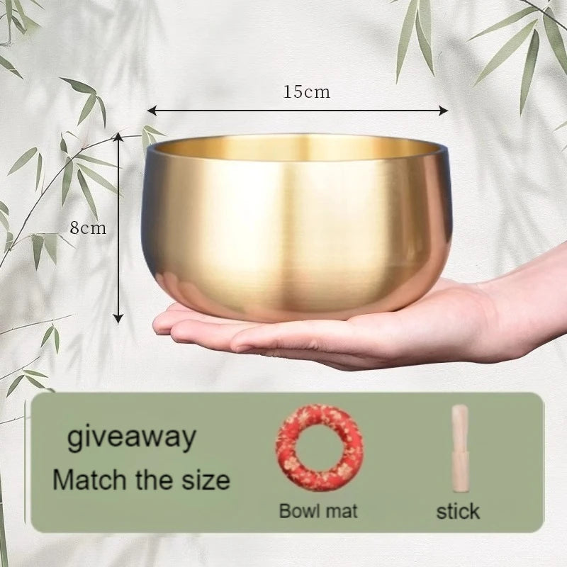 Copper Singing Bowl Buddhism Meditation Sound Healing Sound Bowls Tibetan Original Nepal Singing Bowl Yoga Musical Instruments - AMULET RING STORE