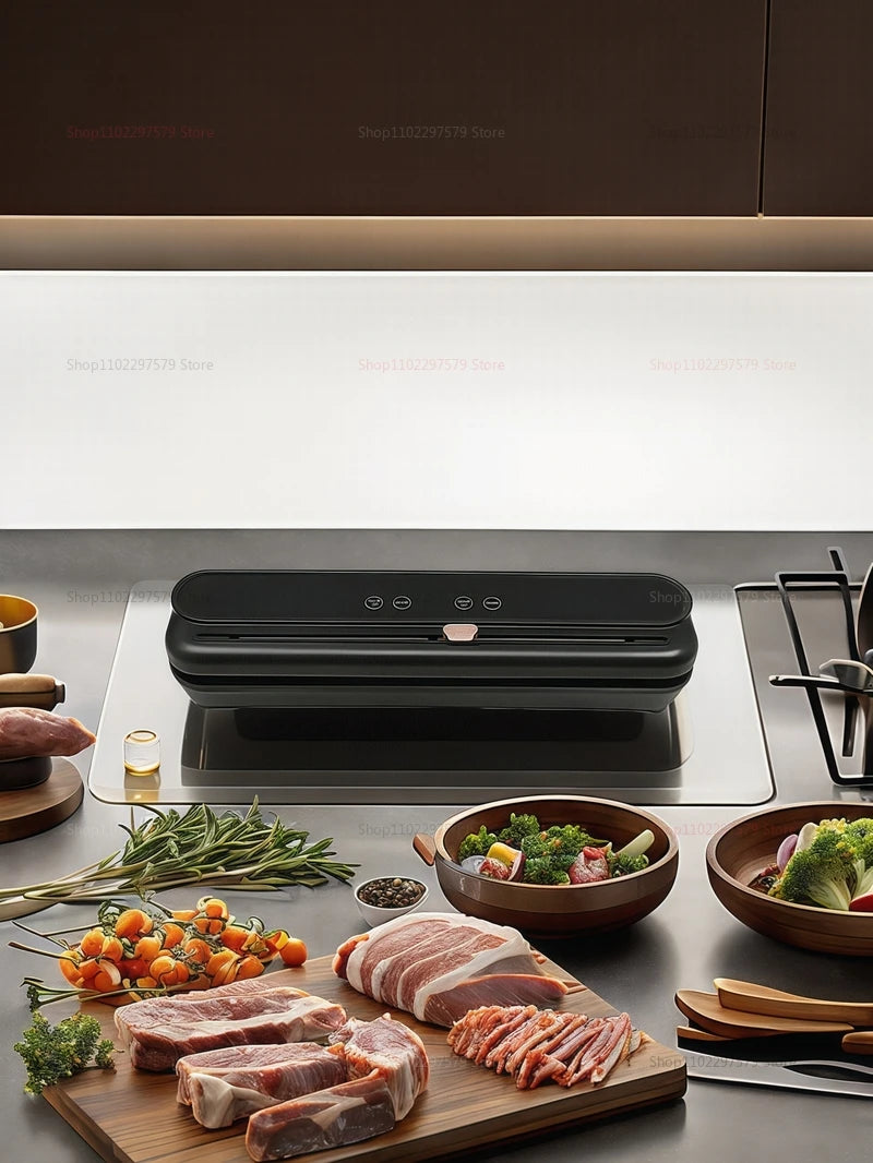 Electric Vacuum Sealer for Home Dry/Wet Food Sealed Packaging Kitchen Food Storage Seal Built-in Cutter Knife Kitchen Tools - AMULET RING STORE