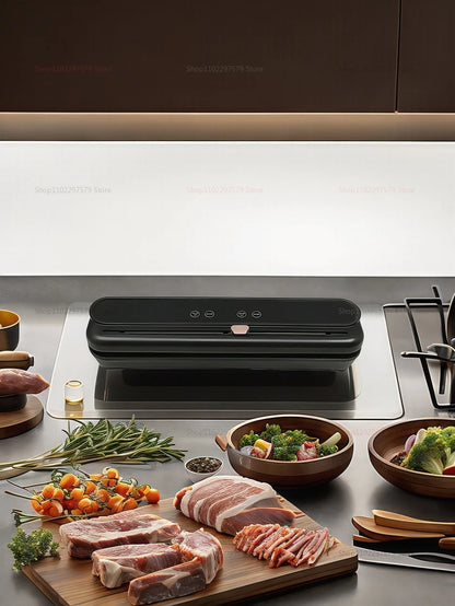 Electric Vacuum Sealer for Home Dry/Wet Food Sealed Packaging Kitchen Food Storage Seal Built-in Cutter Knife Kitchen Tools - AMULET RING STORE