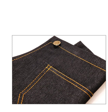Hairstylist Denim Apron With Wide Shoulder Straps Comfortable Workwear Casual Fashionable Stain Resistant Men and Women Apron - AMULET RING STORE