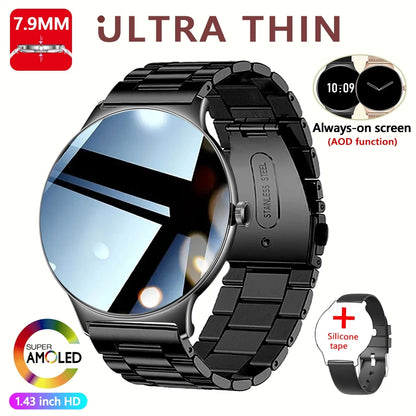 For Huawei New Ultra Slim AMOLED Smart Watch Women Screen Always Display Time Heart Rate BT Calling High-end Fashion Smartwatch