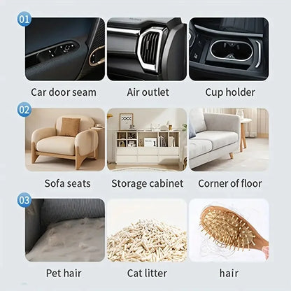 High power portable wireless vacuum cleaner, compatible with both car and home use, equipped with various accessories
