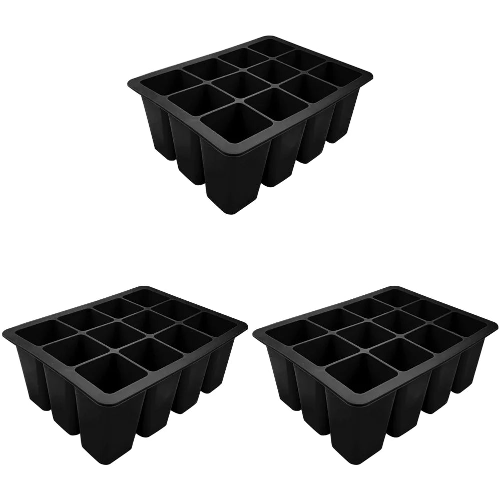 3-1pcs 12 Holes Seedling Starter Trays Silicone Seed Starter Tray Seed Propagation Pot for Gardening Hydroponics Growing System - AMULET RING STORE