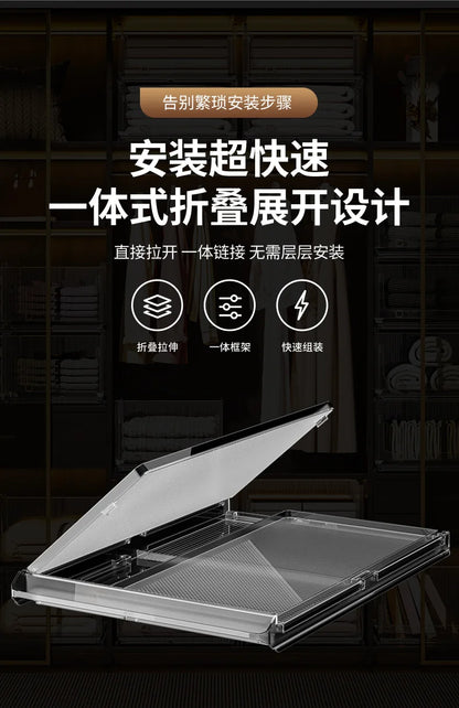 Large Capacity Foldable Storage Box Plastic Clothes Organizer Transparent Home Storage Trunk for Clothes Sundries Organizer - AMULET RING STORE