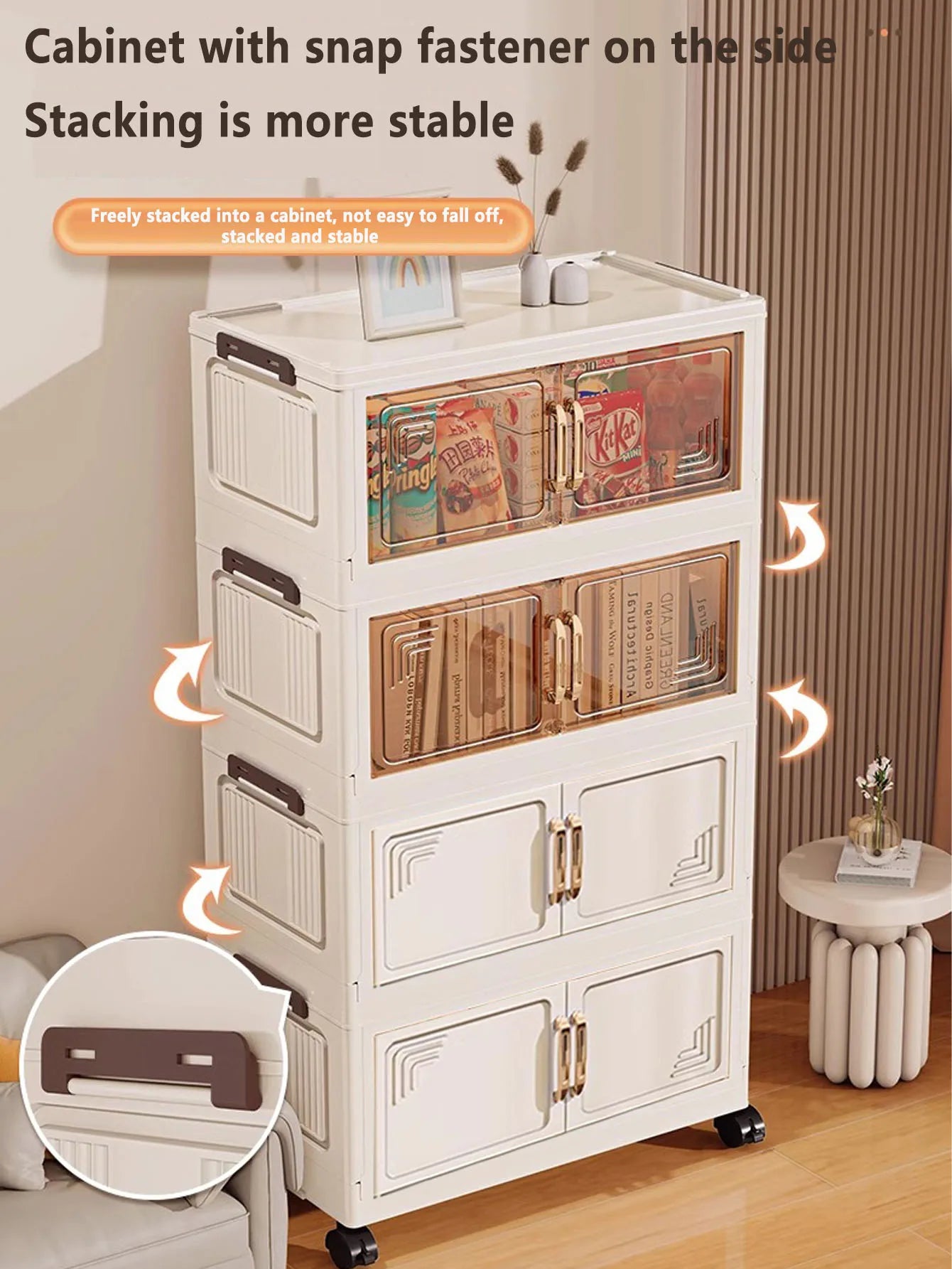 45/55/65cm Length Multifunction Storage Cabinet Large Capacity Foldable Easy-to-Install Storage Box Dustproof Wardrobe - AMULET RING STORE