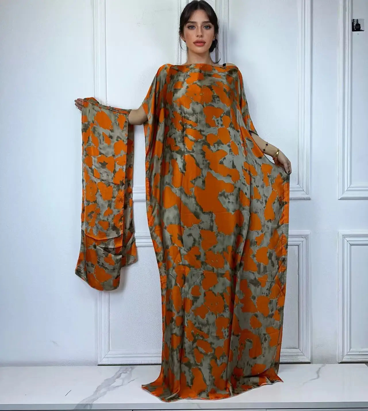 WINYI African Muslim Lady Summer Boho fashion Printed Kaftan holiday Dress loose Streetwear Abaya with belt beach dress