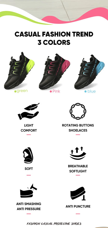 New women's anti-puncture anti-smash breathable fashion safety protection shoes - AMULET RING STORE