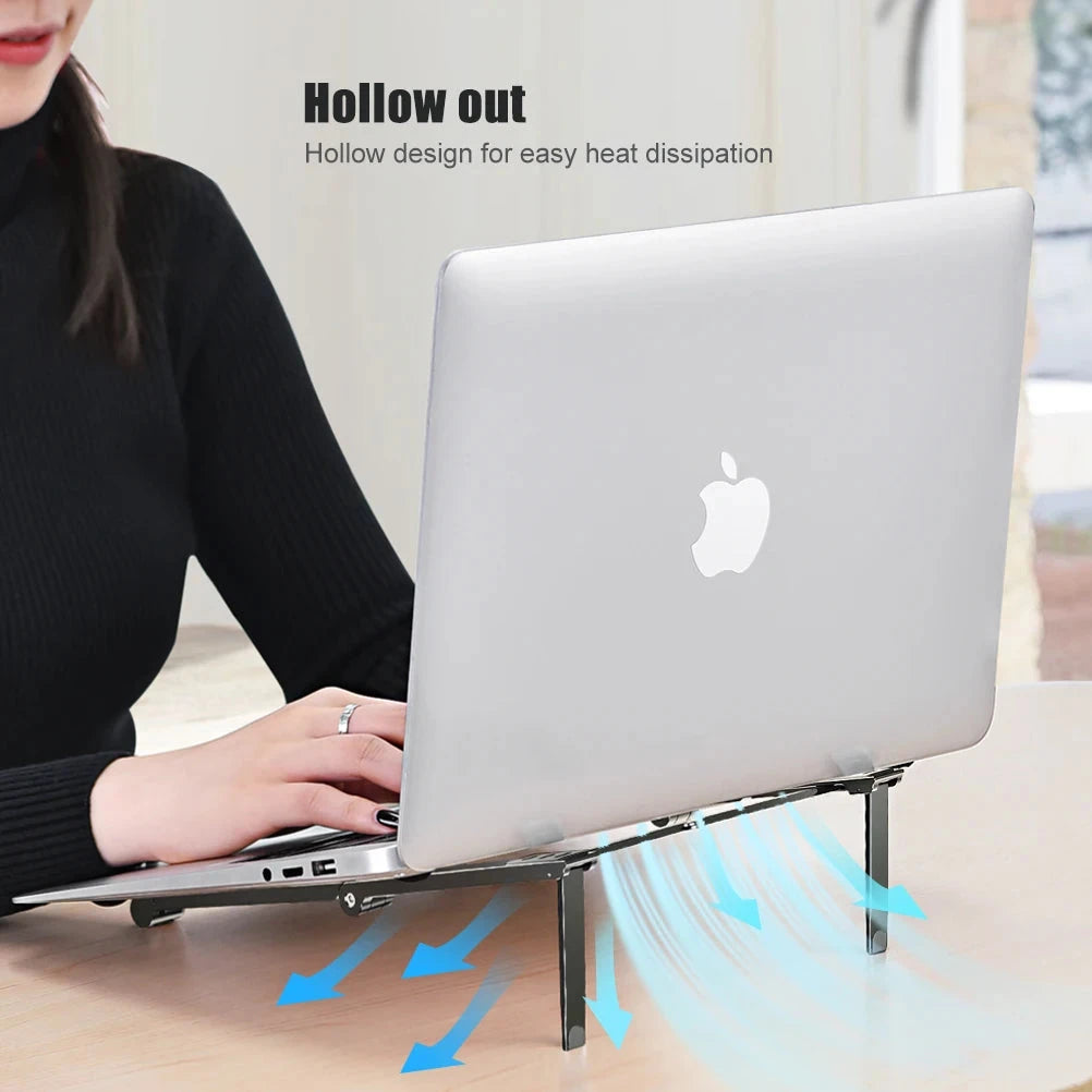 Oatsbasf Mini Laptop Holder Aluminum Adjustable Phone Stand For Macbook Pro Air iPad Notebook Tablet Holder 3 in1Portable Stand - AMULET RING STORE