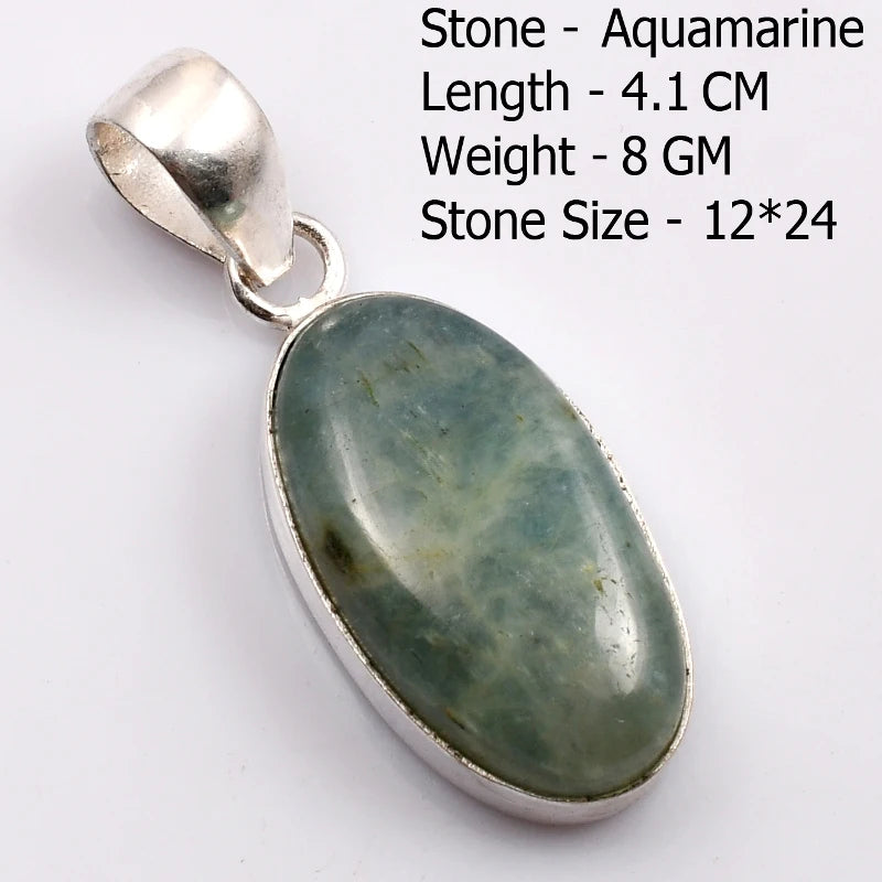 Genuine  Amaquarine  Pendant Hand Made Women Jewelry gift
