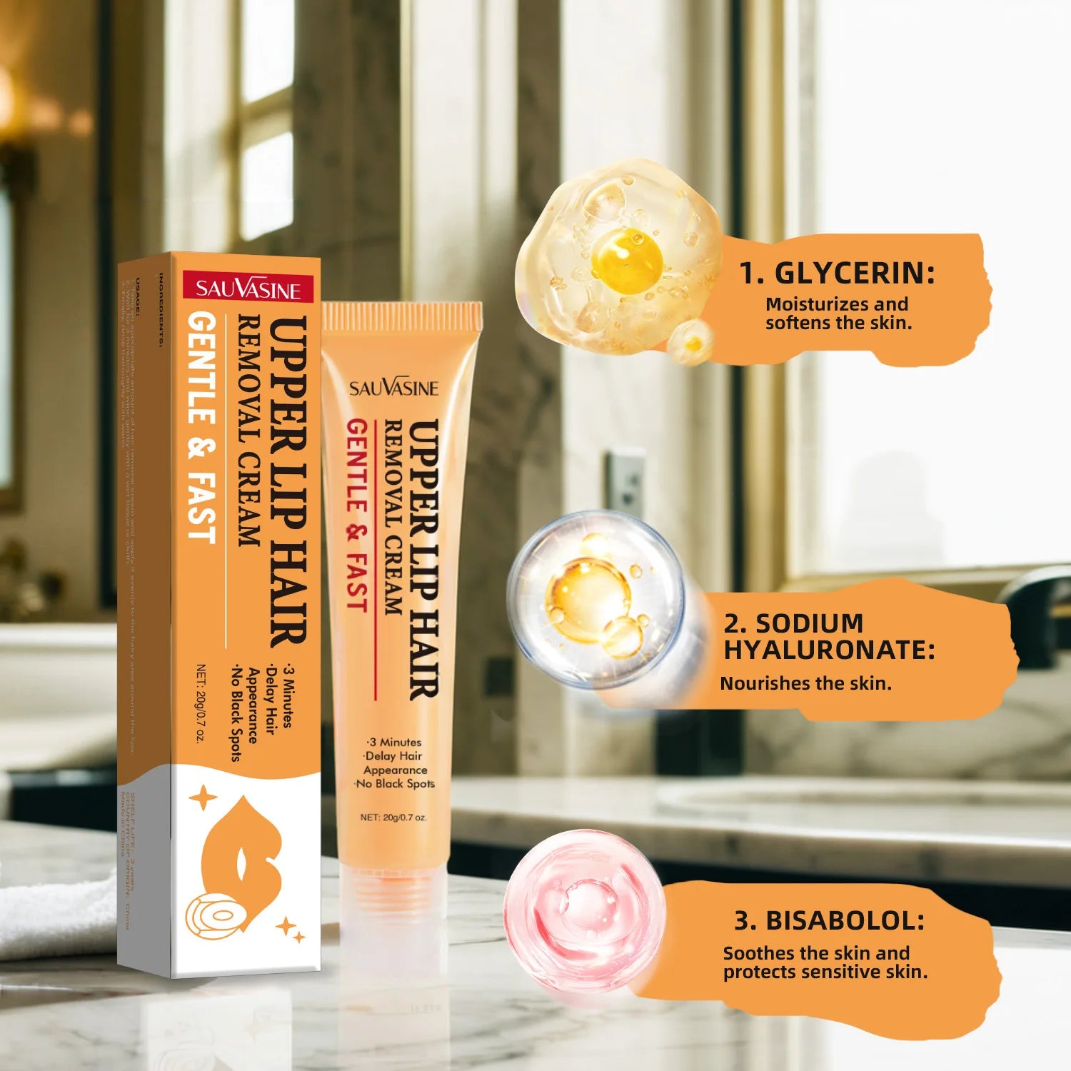 3 Minutes Fast Hair Removal Cream Painless Hair Growth Inhibitor Lip Face Arm Armpit Leg Permanent Depilatory for Men Women Care - AMULET RING STORE