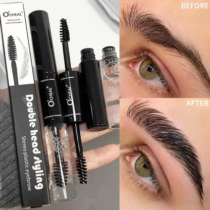 Double-ended Black Brown Dye Eyebrow Styling Gel Waterproof Lasting Wild Brow Tint Wax Transparent Liquid Brows Cream Cosmetics - AMULET RING STORE