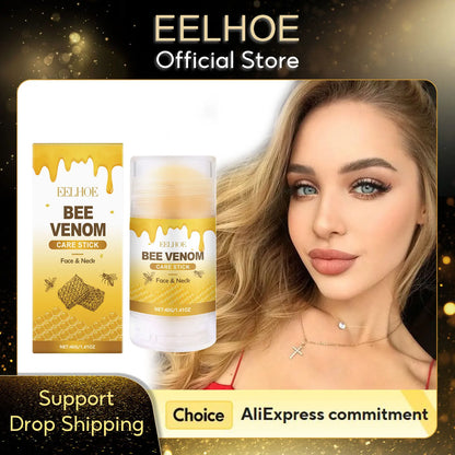 EELHOE Bee Venom Brightening Face and Neck Cream Stick Moisturizing Facial Skin Firming Rejuvenation Neck Lift Stick Cream 40g