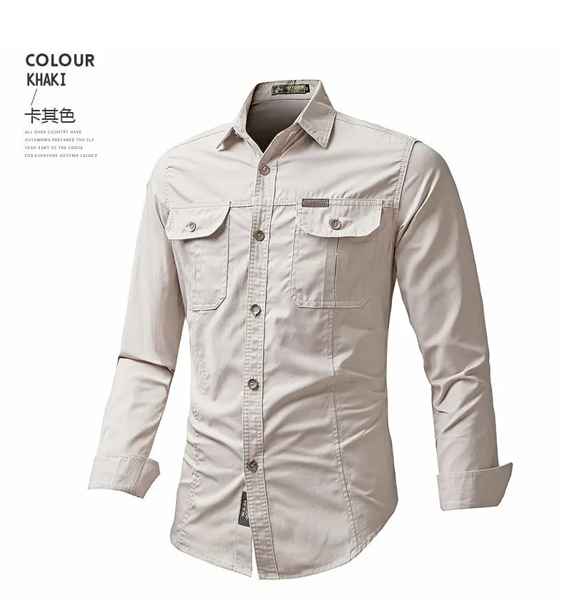 New Korean Style Big Size Men Shirt Long Sleeve Workwear Cotton Washed Multi Pocket Casual Oversized Spring Autumn Fashion Top