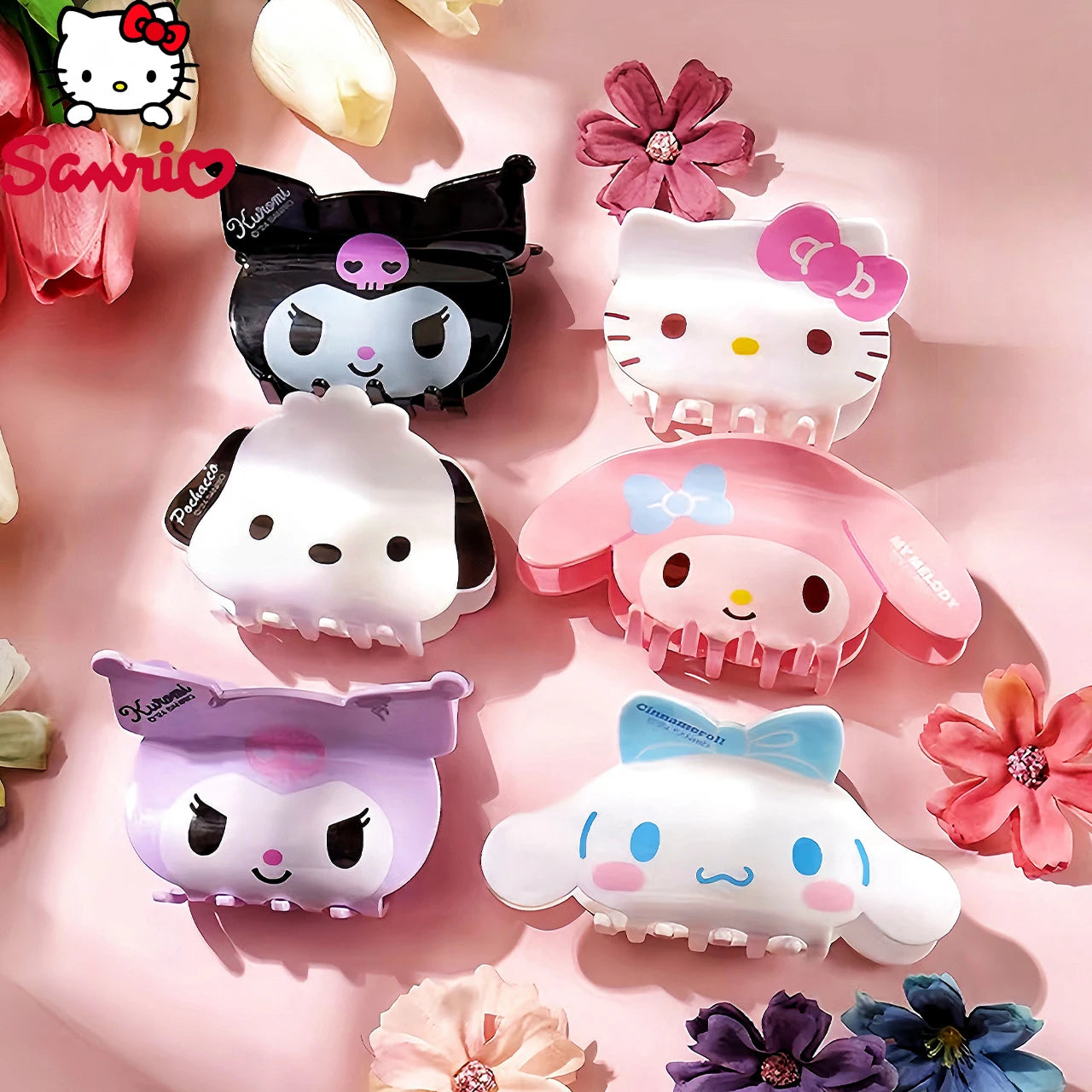 SANRIO 1pcs brand new cartoon cute hair clipspink accessories hair claws, cpuppies animal hair clips , a perfect gift for family - AMULET RING STORE