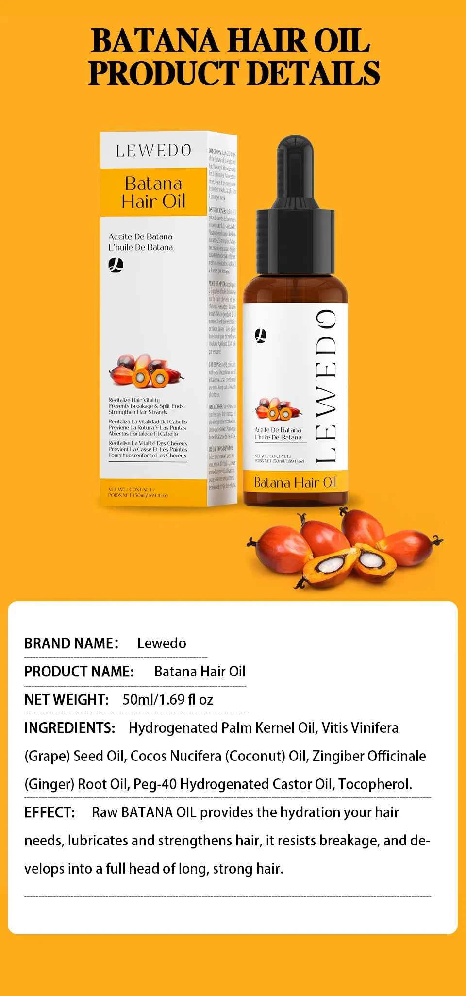 Batana Oil Hair Growth Scalp Strengthening Pure Hair Repair Hair Roots Damaged Hair Care Nourishing For Women Men Anti Hair Loss