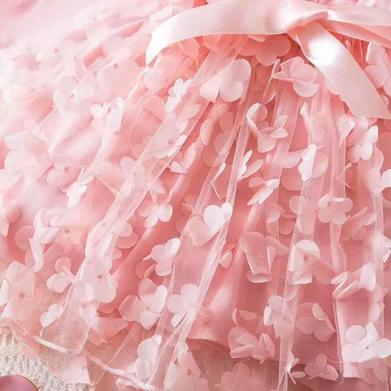 Hello Kitty Autumn Dress for Kid's Casual Clothes 3D Butterfly Cute Long Sleeve Baby Girls Princess Dress Party Dresses 2-6 Yrs