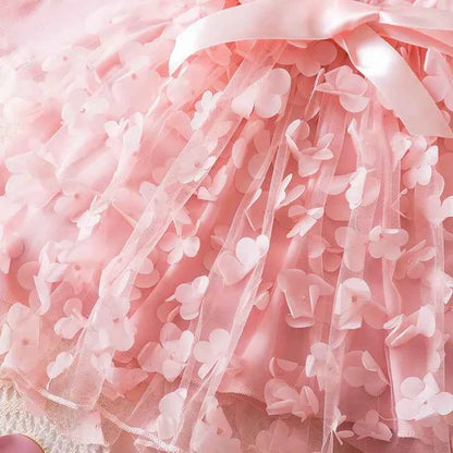 Hello Kitty Autumn Dress for Kid's Casual Clothes 3D Butterfly Cute Long Sleeve Baby Girls Princess Dress Party Dresses 2-6 Yrs