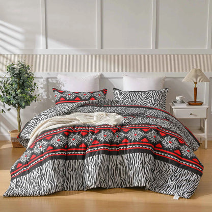3 Pieces Comforter Set Bed In A Bag, Breathable Quilted Style Bedding Sets, Luxury Fluffy Soft Comforter For All Season - AMULET RING STORE