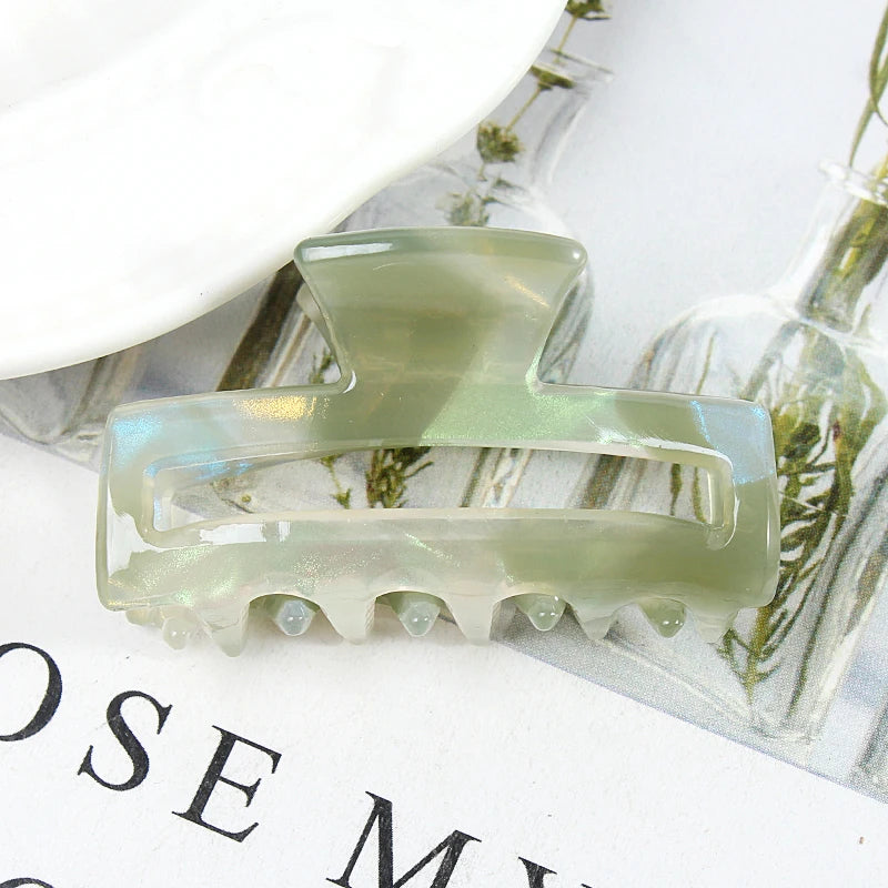 Mini Women's Hair Clips Colorful Geometric Hollow Crab Claw Clip Acetate Leopard Print Fashion Girls Hairpin Hair Accessories - AMULET RING STORE