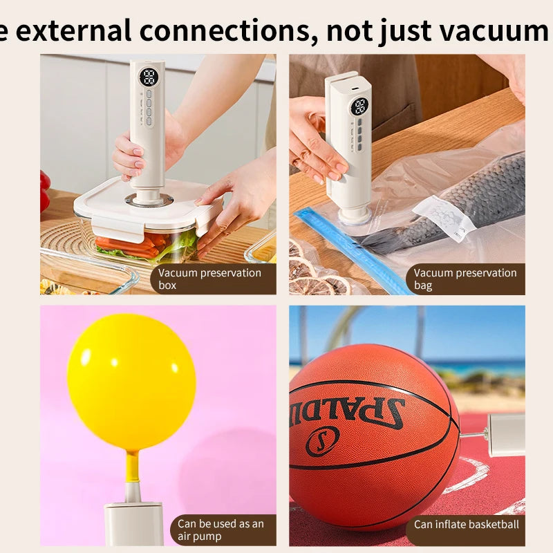 RS-F183H Mini Wireless Food Vacuum Sealing Machine, Digital Multifunctional Charging Magnetic Heat Absorption Sealing Machine. - AMULET RING STORE