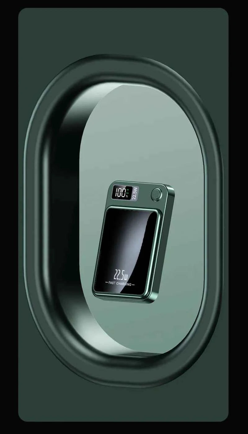 30000mAh Magnetic Power Bank 22.5W Fast Charging Portable External Battery Ultra Thin Safe Wireless  For iPhone Huawei Samsung