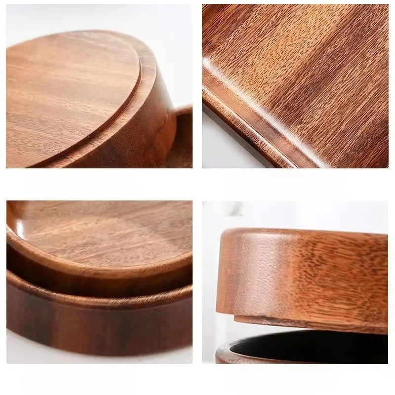 Solid Wood Bowl Walnut Boat Bowl Creative Wooden Salad Bowl Fruit Bowl Vintage Storage Living Room Home Kitchen Utensils - AMULET RING STORE