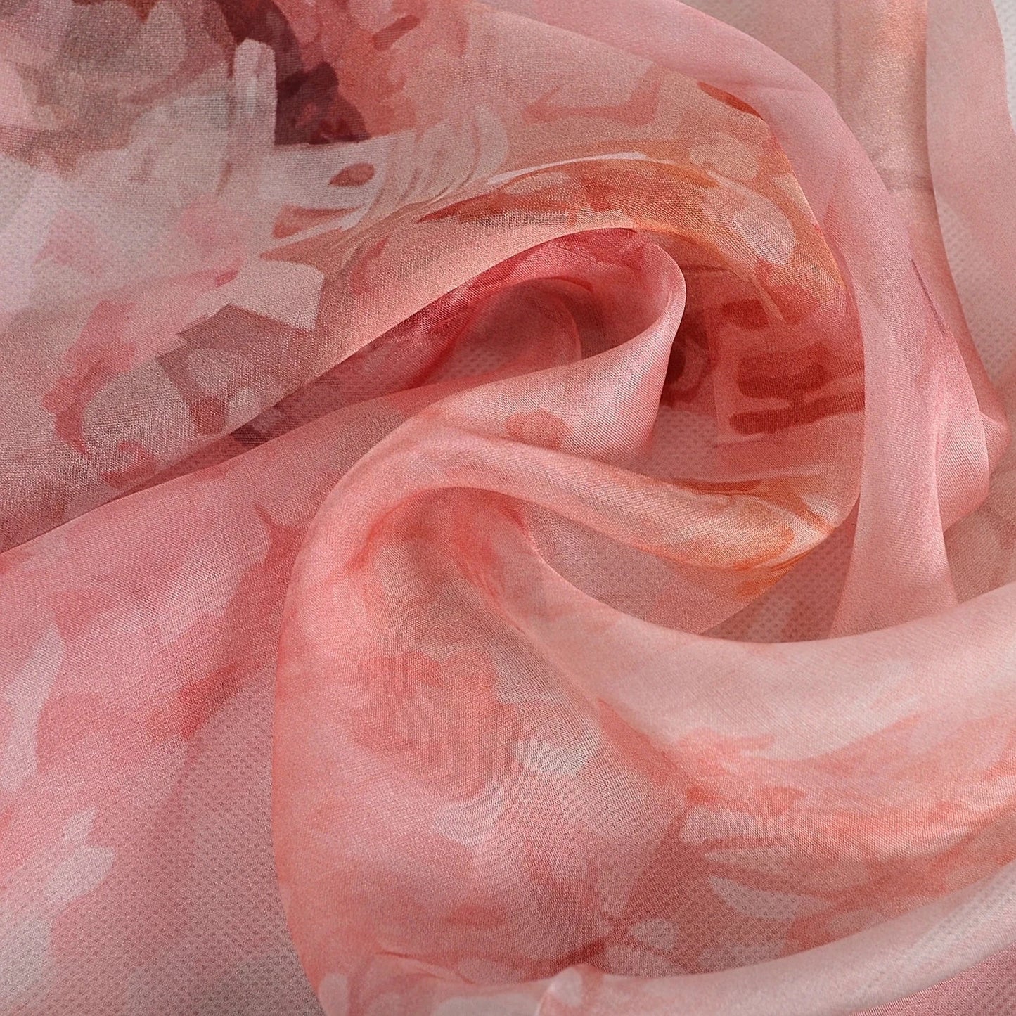 [BYSIFA] Women Chiffon Pure Silk Scarf Cherry Blossom Floral Design Long 100% Silk Shawl Scarf Purple Pink Silk Scarves Echarpes