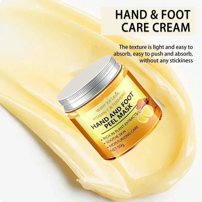 Vitamin c and turmeric hand wax mask for hands and feet, smoothing skin, gently cleansing hand mask, illuminating hand skin - AMULET RING STORE