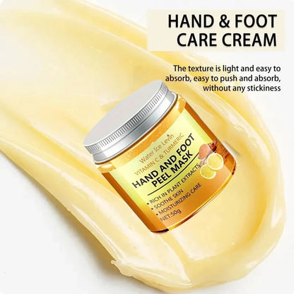 Vitamin c and turmeric hand wax mask for hands and feet, smoothing skin, gently cleansing hand mask, illuminating hand skin - AMULET RING STORE