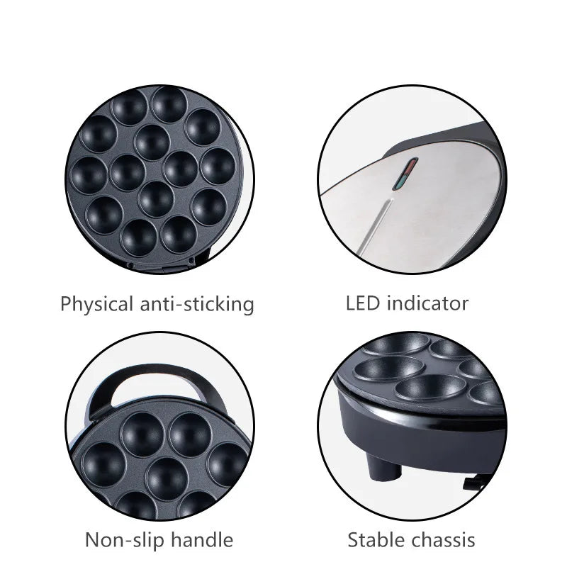 750W Electric Cake Pop Maker Non-Stick 14 Cake Capacity Cupcake Maker Griddle Donuts Octopus Balls for Kids Birthday Party - AMULET RING STORE