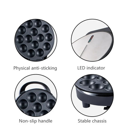 750W Electric Cake Pop Maker Non-Stick 14 Cake Capacity Cupcake Maker Griddle Donuts Octopus Balls for Kids Birthday Party - AMULET RING STORE