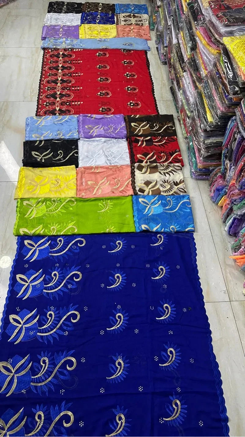 Sale 2025 New Dubai Islam Embroidered Shawl Soft Wool Jersey Hijab for Muslim Women Long Style New African Net for Spring Summer - AMULET RING STORE