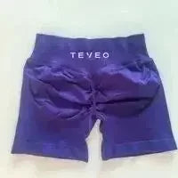 TEVEO Short De Yoga Femme Extensible Respirant Pêche Hanche Hanche Fitness Short de Course Hanche Haute Stretch Mèches De Sueur