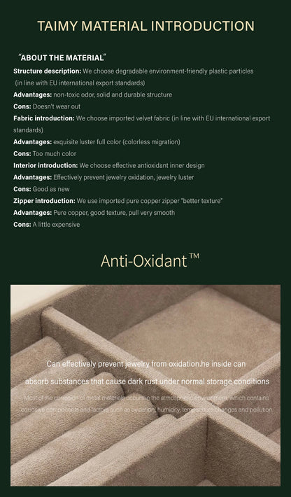 TAIMY Personalized Velvet Jewelry Box Double Layer Design High Capacity Travel Ring Necklace Earrings Jewellery Organizer - AMULET RING STORE