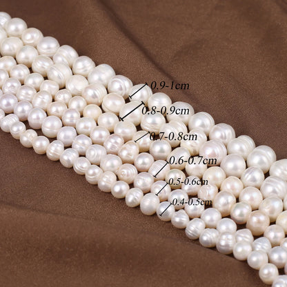 Natural Freshwater Pearl Beads Rice Round Shape Isolation Loose Beaded for Jewelry Making DIY Bracelet Necklace Accessories Gift - AMULET RING STORE