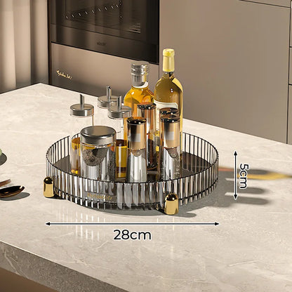 Kitchen Spice Rack Double Layer 360° Rotating Seasoning Holder Large Capacity Shelf Snacks Cosmetics Office Bathroom Storage - AMULET RING STORE