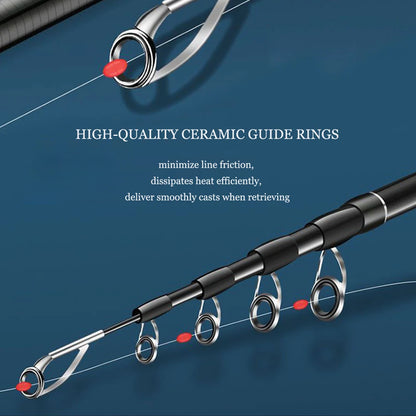 1.8m 2.1m 2.4m 2.7m Telescopic Fishing Rod Travel Spinning Casting Fishing Rod Anti Slip Portable Sea Pole for Angler - AMULET RING STORE